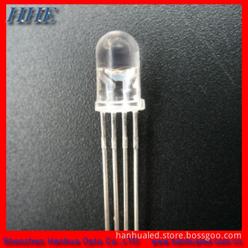 4 Pins 5mm Round Water Clear RGB Light Emitting Diode with Common Cathode